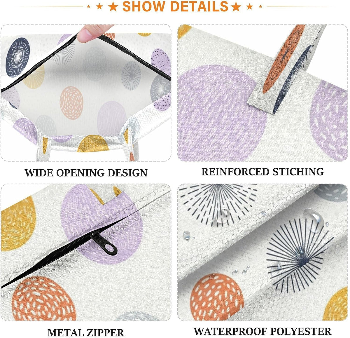 Pastel Dots Waterproof Travel Laundry Bag Easy Care 2-Pack