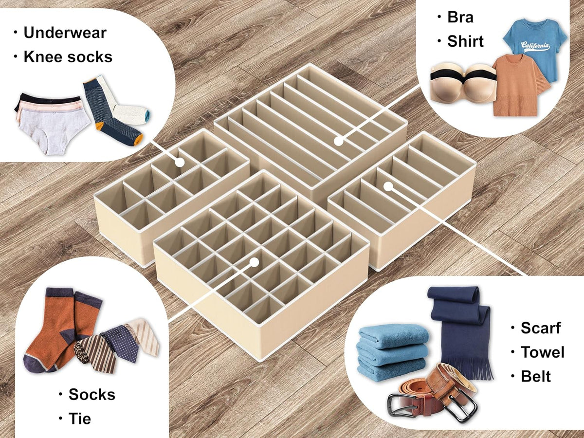 Closet Underwear Organizer Drawer Divider Assorted 7 pcs