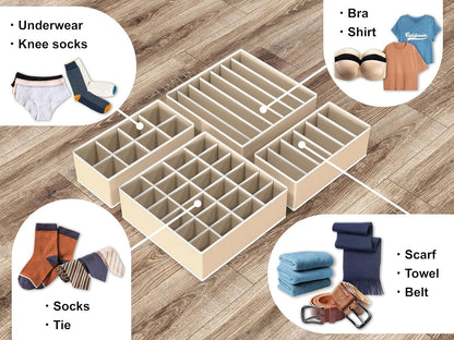Closet Underwear Organizer Drawer Divider Assorted 7 pcs