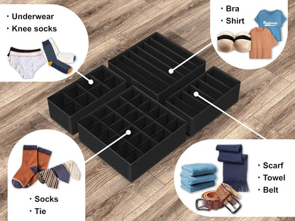 Closet Underwear Organizer Drawer Divider Assorted 7 pcs