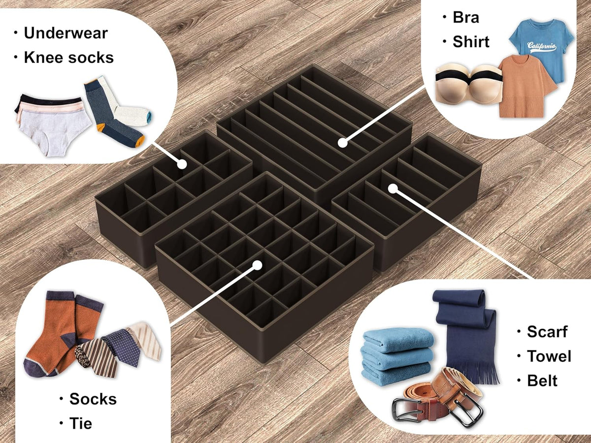 Closet Underwear Organizer Drawer Divider Assorted 7 pcs