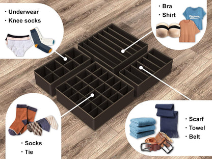 Closet Underwear Organizer Drawer Divider Assorted 7 pcs