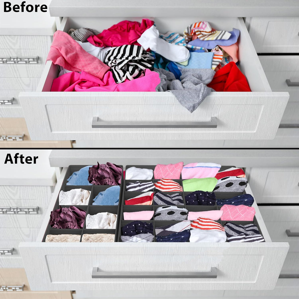 Closet Underwear Organizer Drawer Divider Assorted 7 pcs