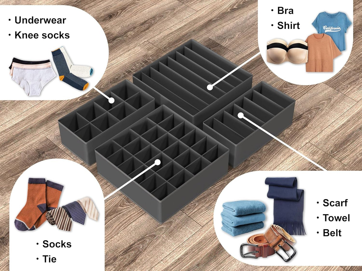 Closet Underwear Organizer Drawer Divider Assorted 7 pcs