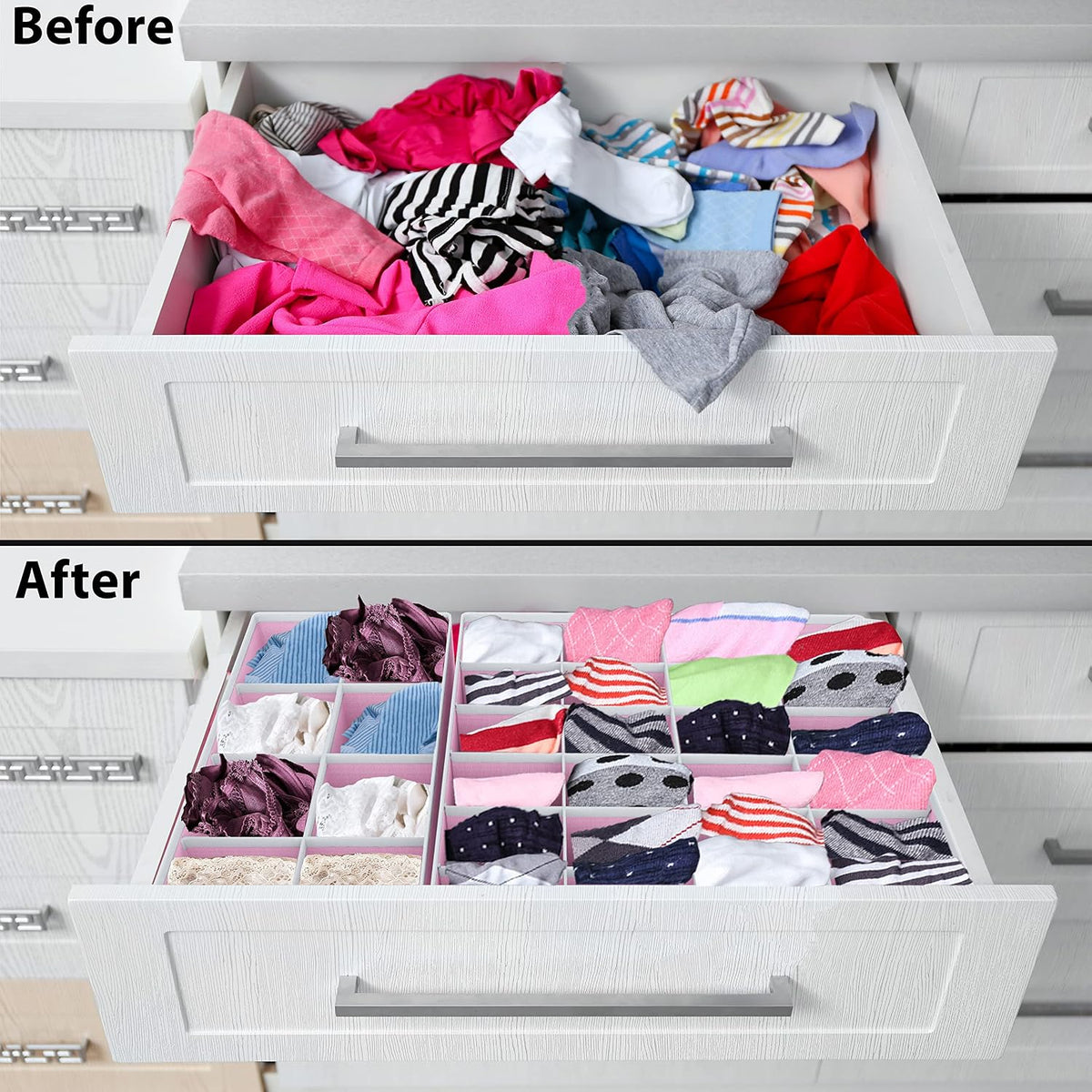 Closet Underwear Organizer Drawer Divider Assorted 7 pcs