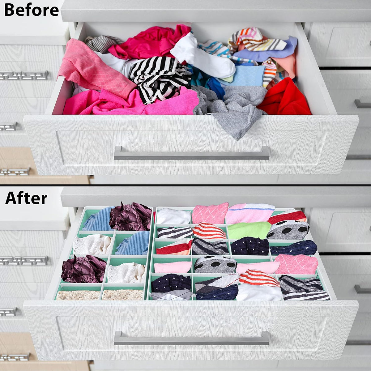 Closet Underwear Organizer Drawer Divider Assorted 7 pcs