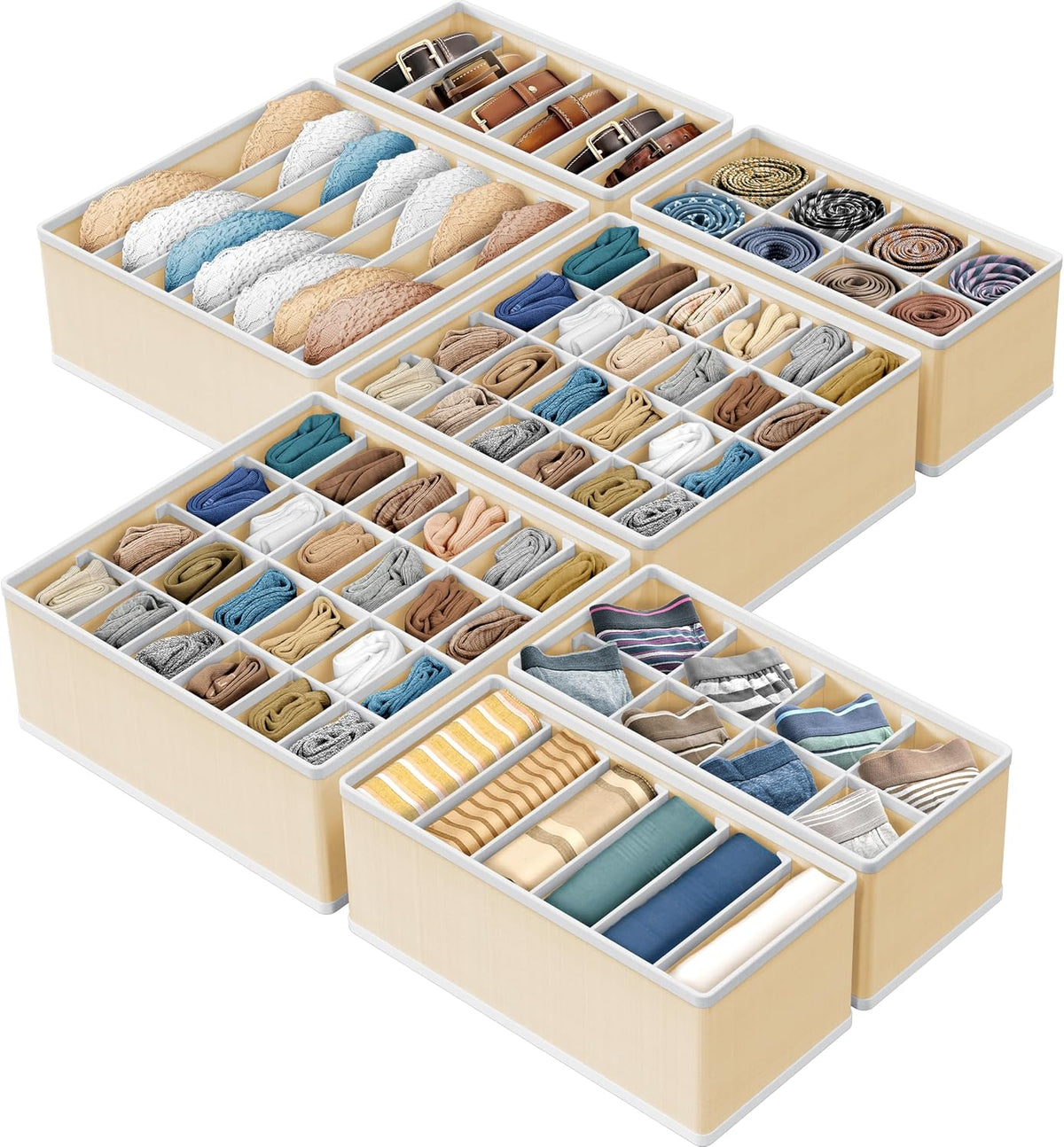 Closet Underwear Organizer Drawer Divider Assorted 7 pcs