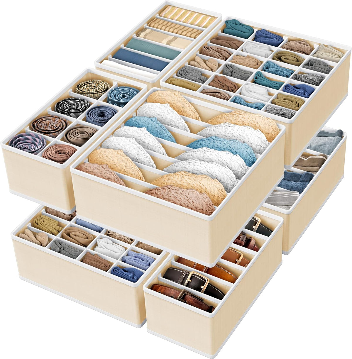 Closet Underwear Organizer Drawer Divider Assorted 7 pcs