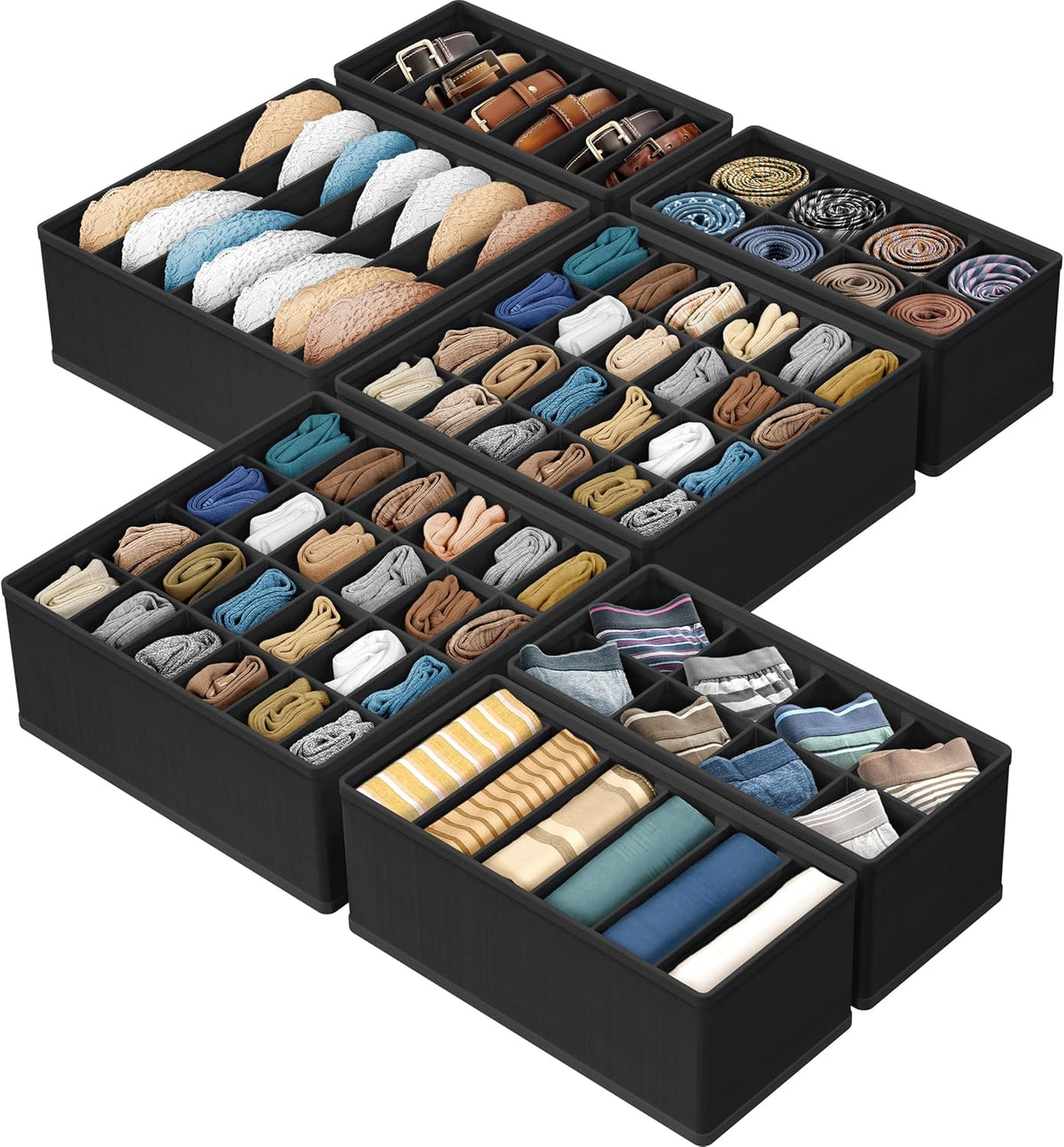 Closet Underwear Organizer Drawer Divider Assorted 7 pcs