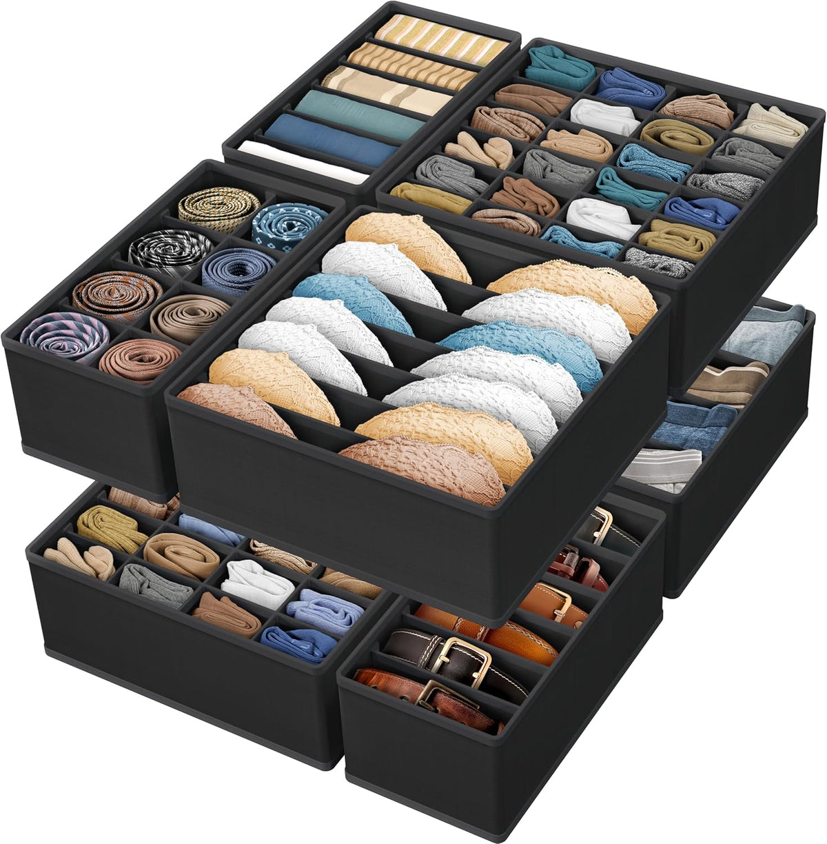 Closet Underwear Organizer Drawer Divider Assorted 7 pcs