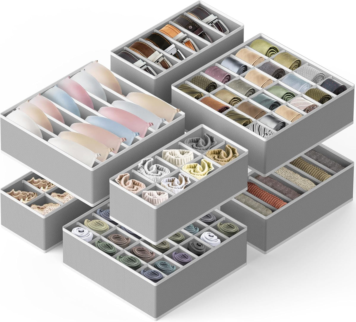 Closet Underwear Organizer Drawer Divider Assorted 7 pcs