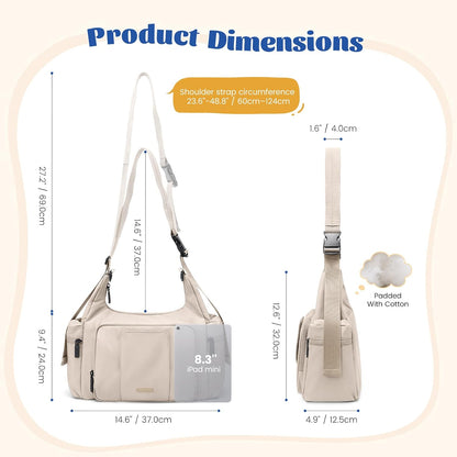 14L Puffer Diaper Bag Tote, Large Capacity Travel Diaper bags, Crossbody Hospital Bag for mom