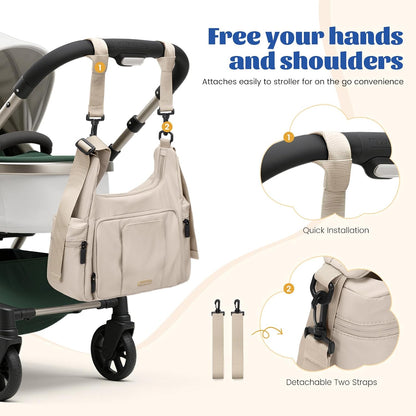 14L Puffer Diaper Bag Tote, Large Capacity Travel Diaper bags, Crossbody Hospital Bag for mom