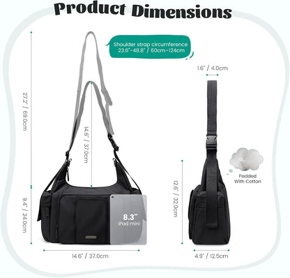 14L Puffer Diaper Bag Tote, Large Capacity Travel Diaper bags, Crossbody Hospital Bag for mom