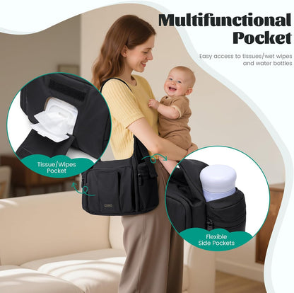 14L Puffer Diaper Bag Tote, Large Capacity Travel Diaper bags, Crossbody Hospital Bag for mom