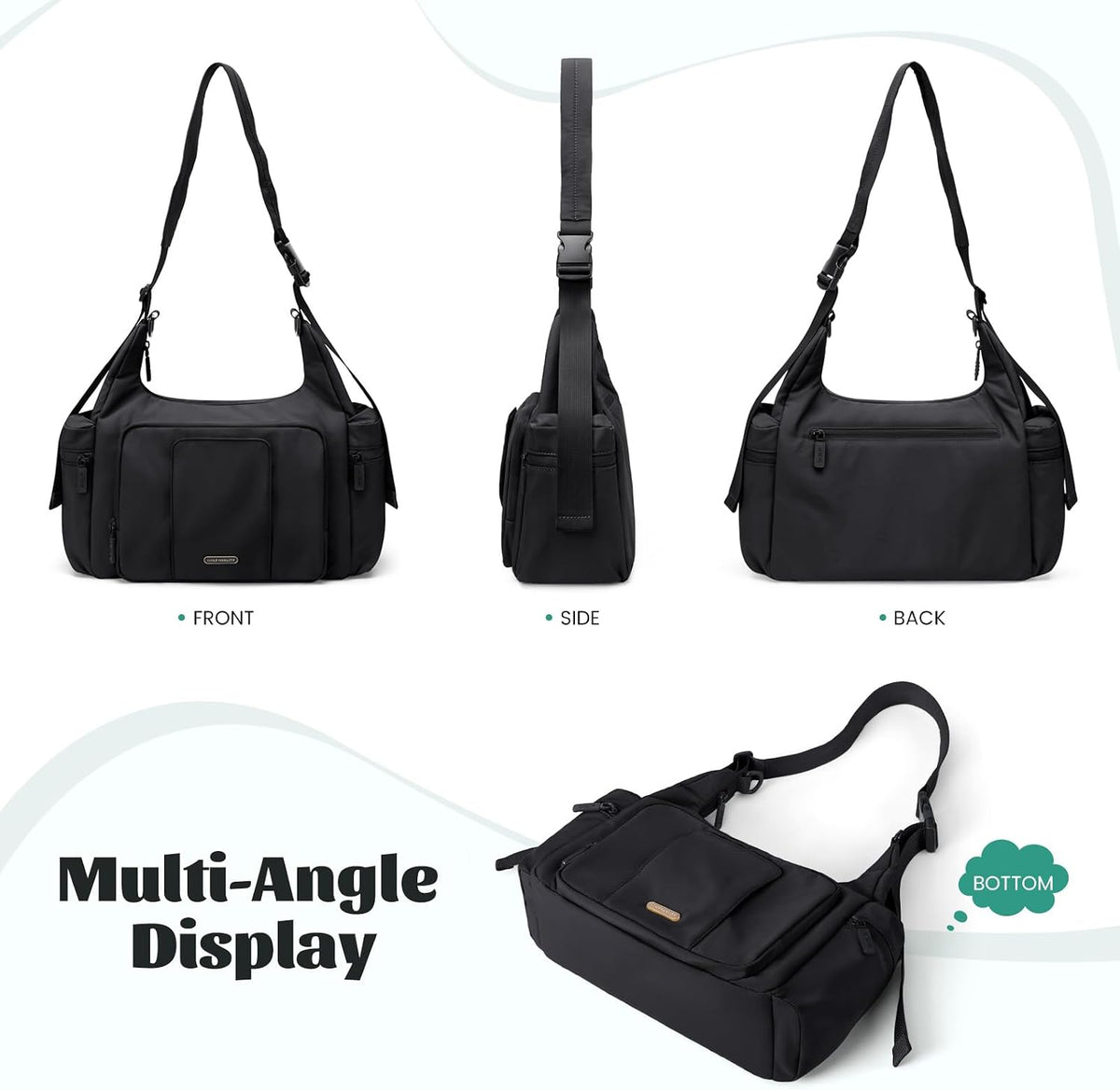 14L Puffer Diaper Bag Tote, Large Capacity Travel Diaper bags, Crossbody Hospital Bag for mom