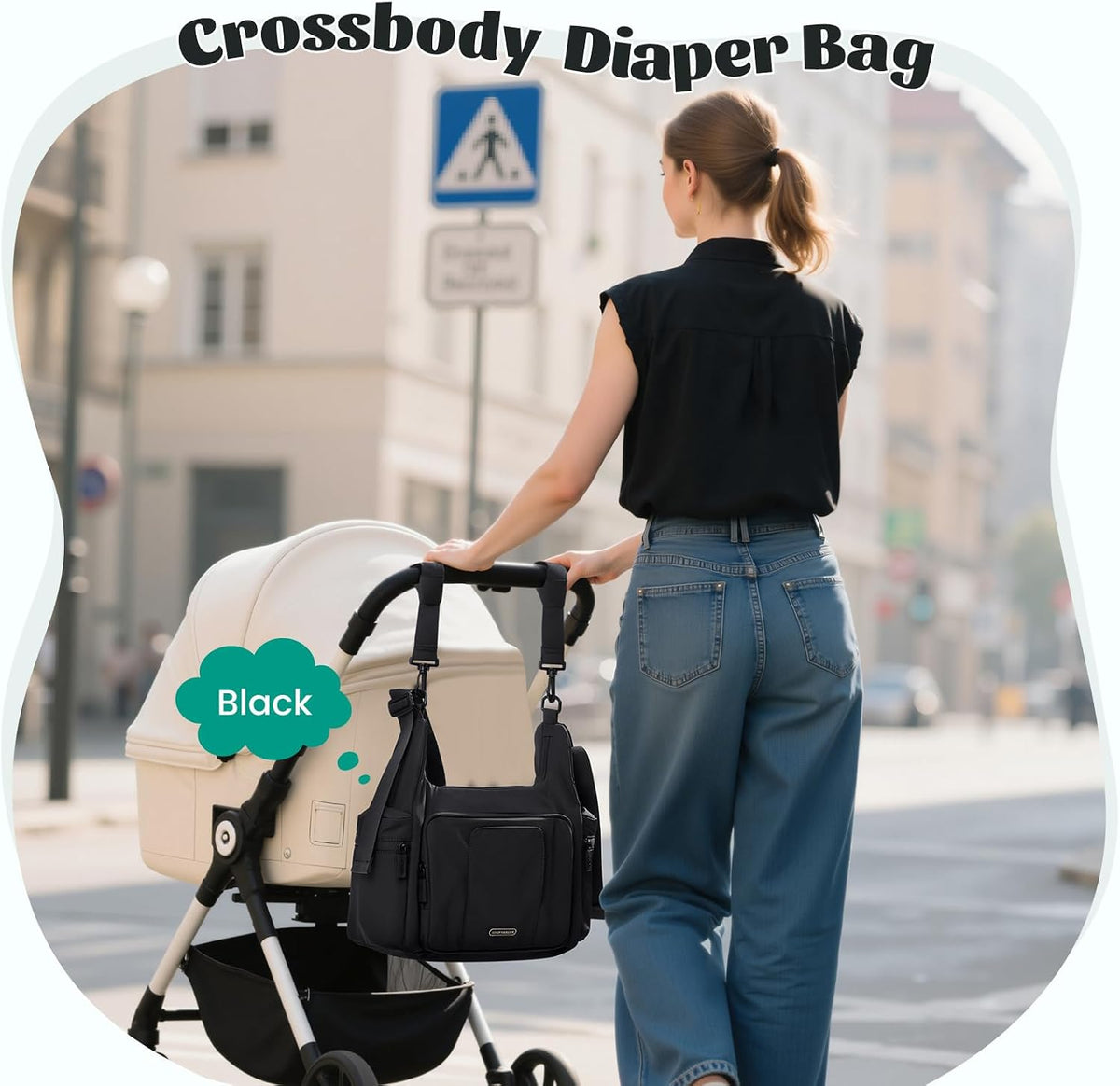 14L Puffer Diaper Bag Tote, Large Capacity Travel Diaper bags, Crossbody Hospital Bag for mom