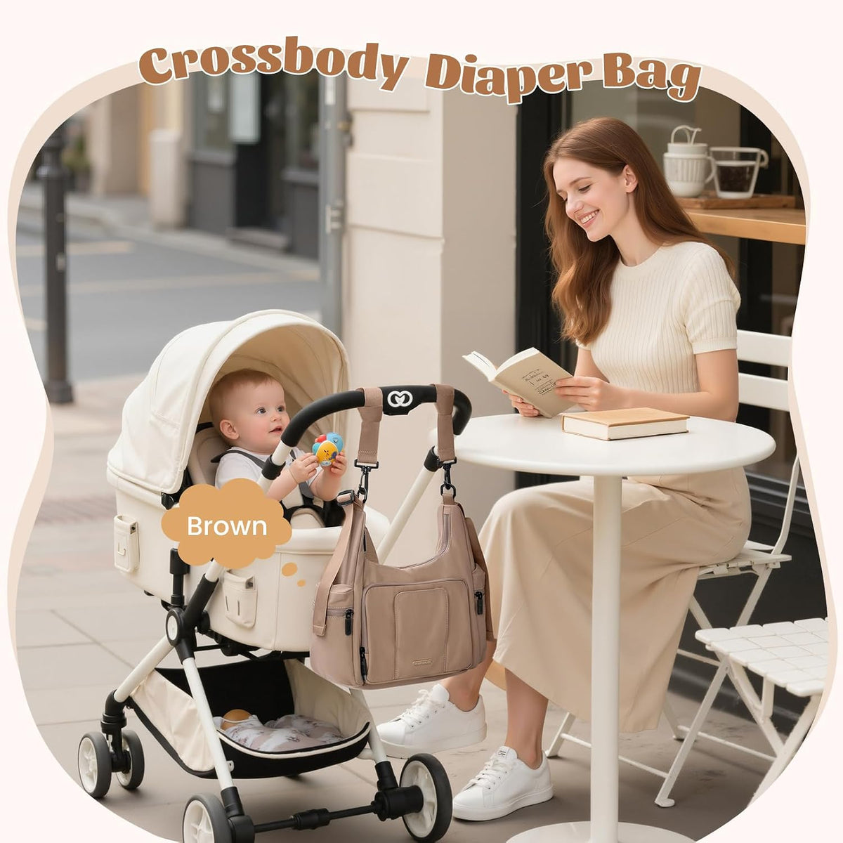 14L Puffer Diaper Bag Tote, Large Capacity Travel Diaper bags, Crossbody Hospital Bag for mom
