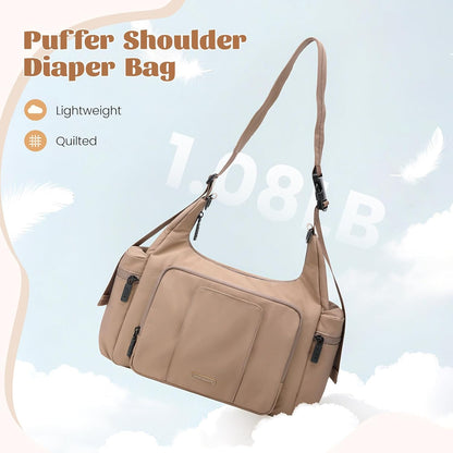 14L Puffer Diaper Bag Tote, Large Capacity Travel Diaper bags, Crossbody Hospital Bag for mom