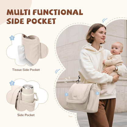 14L Puffer Diaper Bag Tote, Large Capacity Travel Diaper bags, Crossbody Hospital Bag for mom