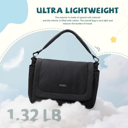 14L Puffer Diaper Bag Tote, Large Capacity Travel Diaper bags, Crossbody Hospital Bag for mom