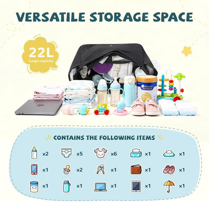 14L Puffer Diaper Bag Tote, Large Capacity Travel Diaper bags, Crossbody Hospital Bag for mom