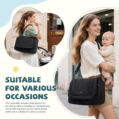 14L Puffer Diaper Bag Tote, Large Capacity Travel Diaper bags, Crossbody Hospital Bag for mom