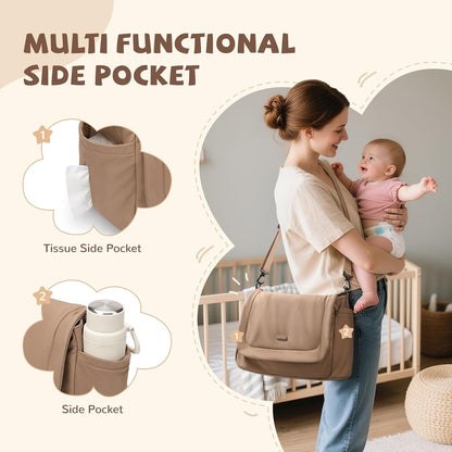 14L Puffer Diaper Bag Tote, Large Capacity Travel Diaper bags, Crossbody Hospital Bag for mom