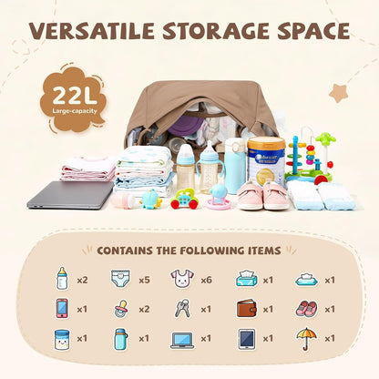 14L Puffer Diaper Bag Tote, Large Capacity Travel Diaper bags, Crossbody Hospital Bag for mom