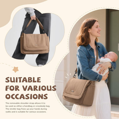 14L Puffer Diaper Bag Tote, Large Capacity Travel Diaper bags, Crossbody Hospital Bag for mom