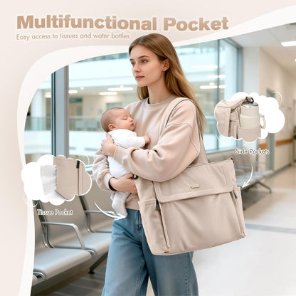 14L Puffer Diaper Bag Tote, Large Capacity Travel Diaper bags, Crossbody Hospital Bag for mom