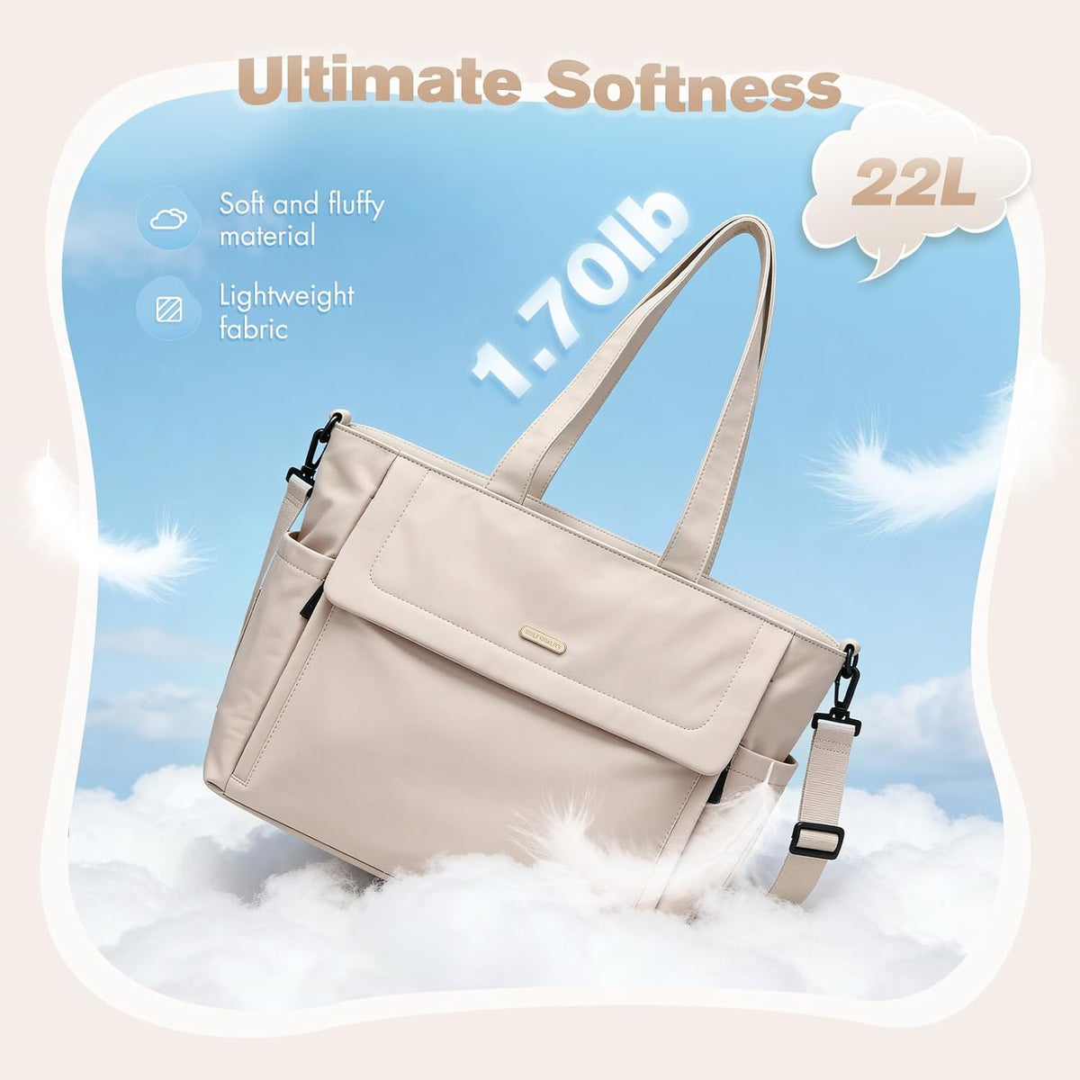 14L Puffer Diaper Bag Tote, Large Capacity Travel Diaper bags, Crossbody Hospital Bag for mom