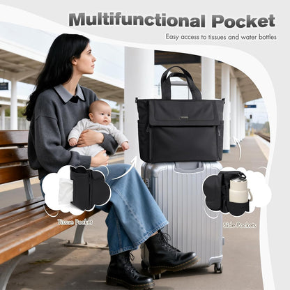 14L Puffer Diaper Bag Tote, Large Capacity Travel Diaper bags, Crossbody Hospital Bag for mom