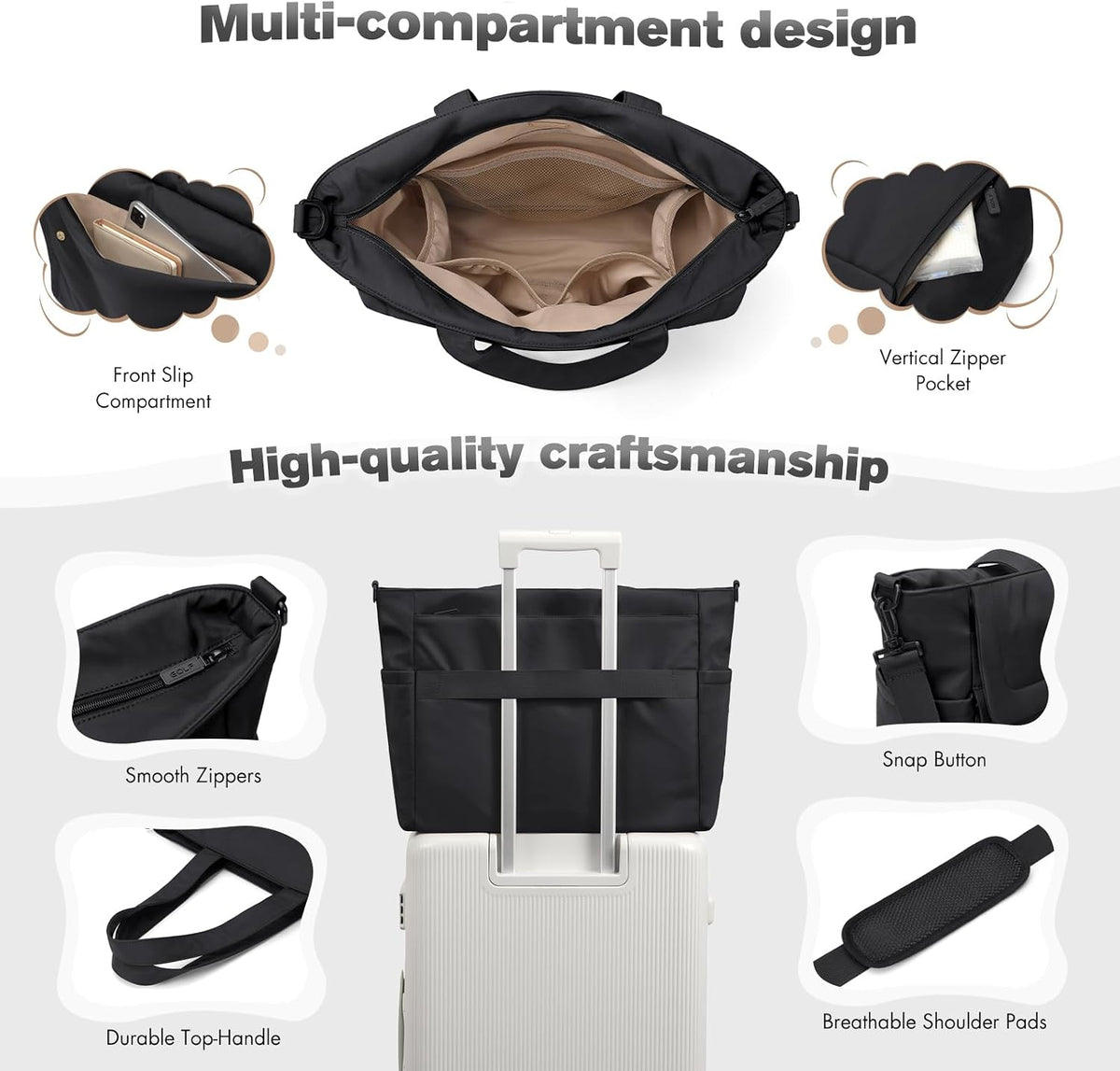 14L Puffer Diaper Bag Tote, Large Capacity Travel Diaper bags, Crossbody Hospital Bag for mom