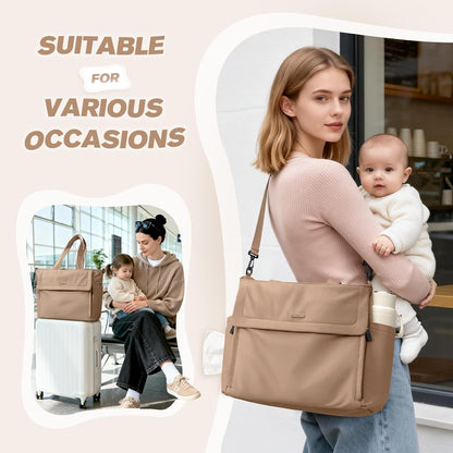 14L Puffer Diaper Bag Tote, Large Capacity Travel Diaper bags, Crossbody Hospital Bag for mom