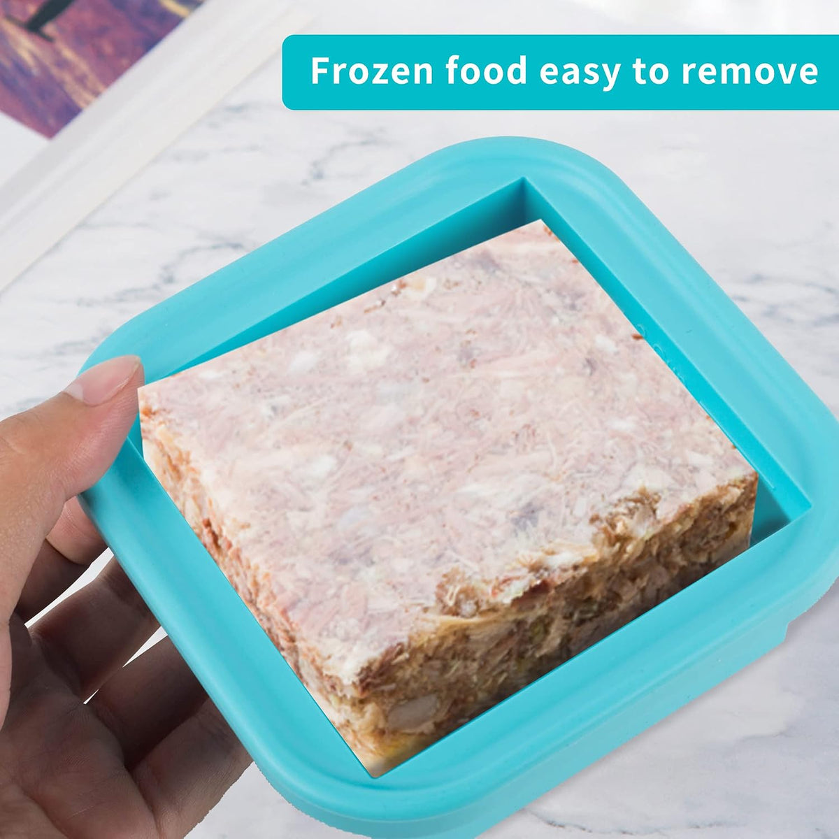 Silicone Freezing Tray with Lid - 2-Cup Freezer Containers,Make 1 Perfect Freezing,Storing Soups, Foods, Stews, Dips or Sauces Simple and Convenient Color Aqua