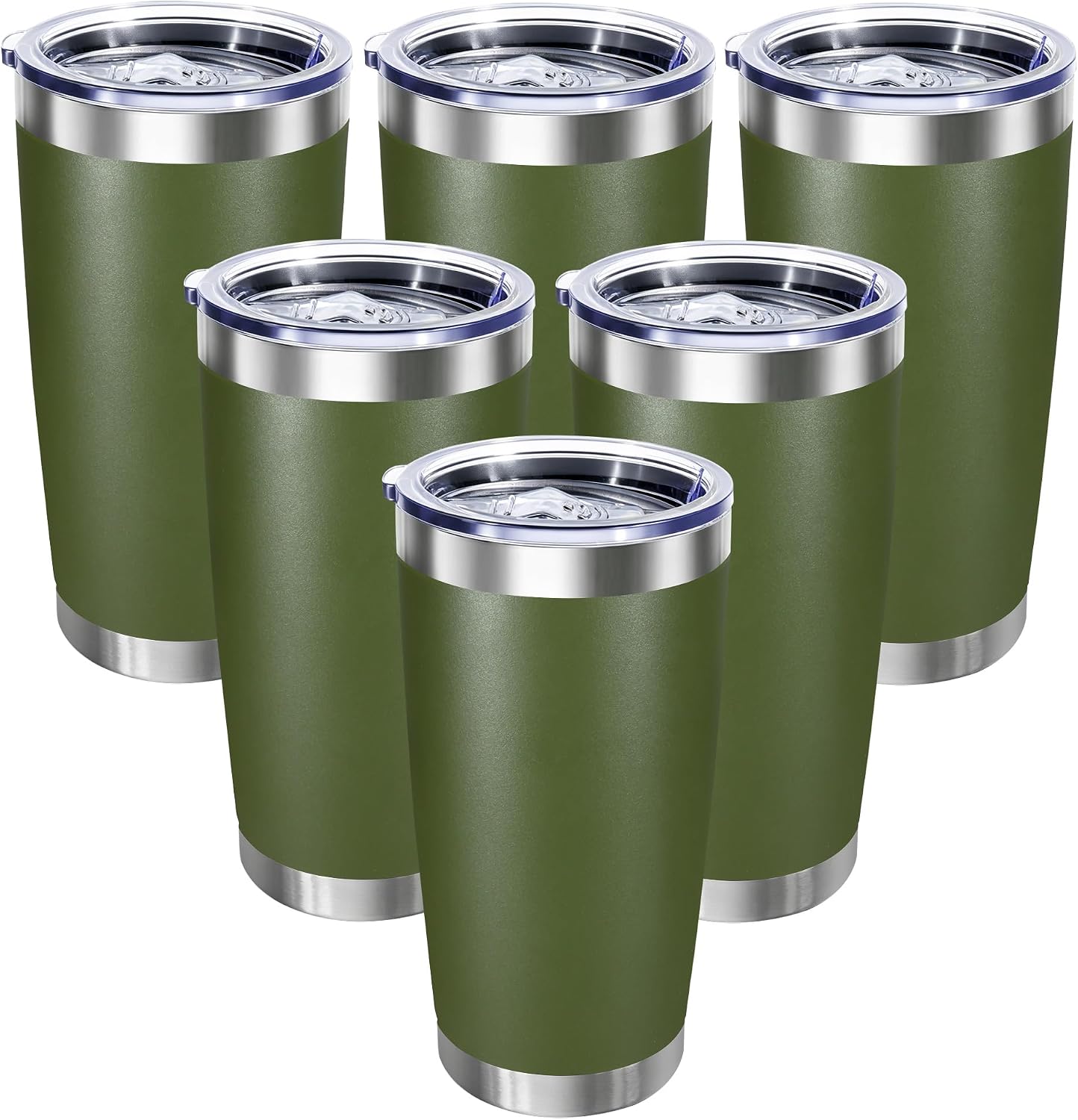 20oz Stainless Steel Tumbler with Lid, Double Wall Vacuum Insulated Powder Coated Travel Mug, Mint Green, 1 Pack