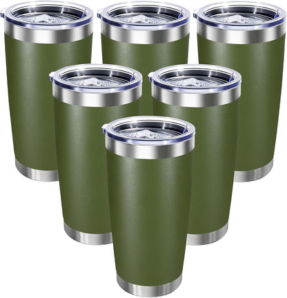 20oz Stainless Steel Tumbler with Lid, Double Wall Vacuum Insulated Powder Coated Travel Mug, Mint Green, 1 Pack