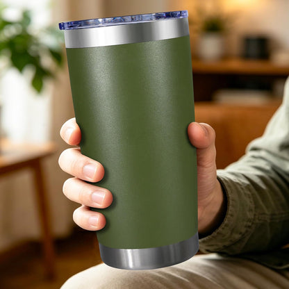 20oz Stainless Steel Tumbler with Lid, Double Wall Vacuum Insulated Powder Coated Travel Mug, Mint Green, 1 Pack