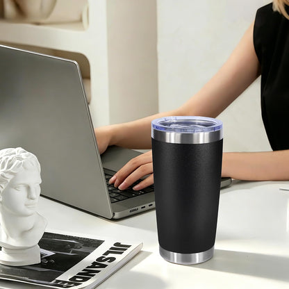 20oz Stainless Steel Tumbler with Lid, Double Wall Vacuum Insulated Powder Coated Travel Mug, Mint Green, 1 Pack