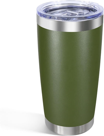 20oz Stainless Steel Tumbler with Lid, Double Wall Vacuum Insulated Powder Coated Travel Mug, Mint Green, 1 Pack