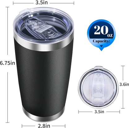 20oz Stainless Steel Tumbler with Lid, Double Wall Vacuum Insulated Powder Coated Travel Mug, Mint Green, 1 Pack