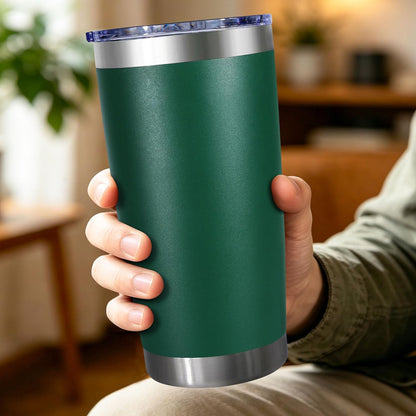 20oz Stainless Steel Tumbler with Lid, Double Wall Vacuum Insulated Powder Coated Travel Mug, Mint Green, 1 Pack