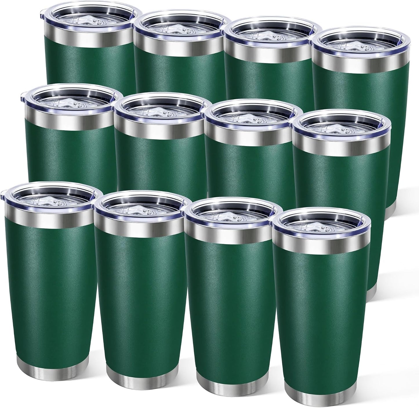 20oz Stainless Steel Tumbler with Lid, Double Wall Vacuum Insulated Powder Coated Travel Mug, Mint Green, 1 Pack