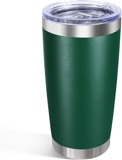 20oz Stainless Steel Tumbler with Lid, Double Wall Vacuum Insulated Powder Coated Travel Mug, Mint Green, 1 Pack