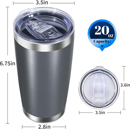 20oz Stainless Steel Tumbler with Lid, Double Wall Vacuum Insulated Powder Coated Travel Mug, Mint Green, 1 Pack
