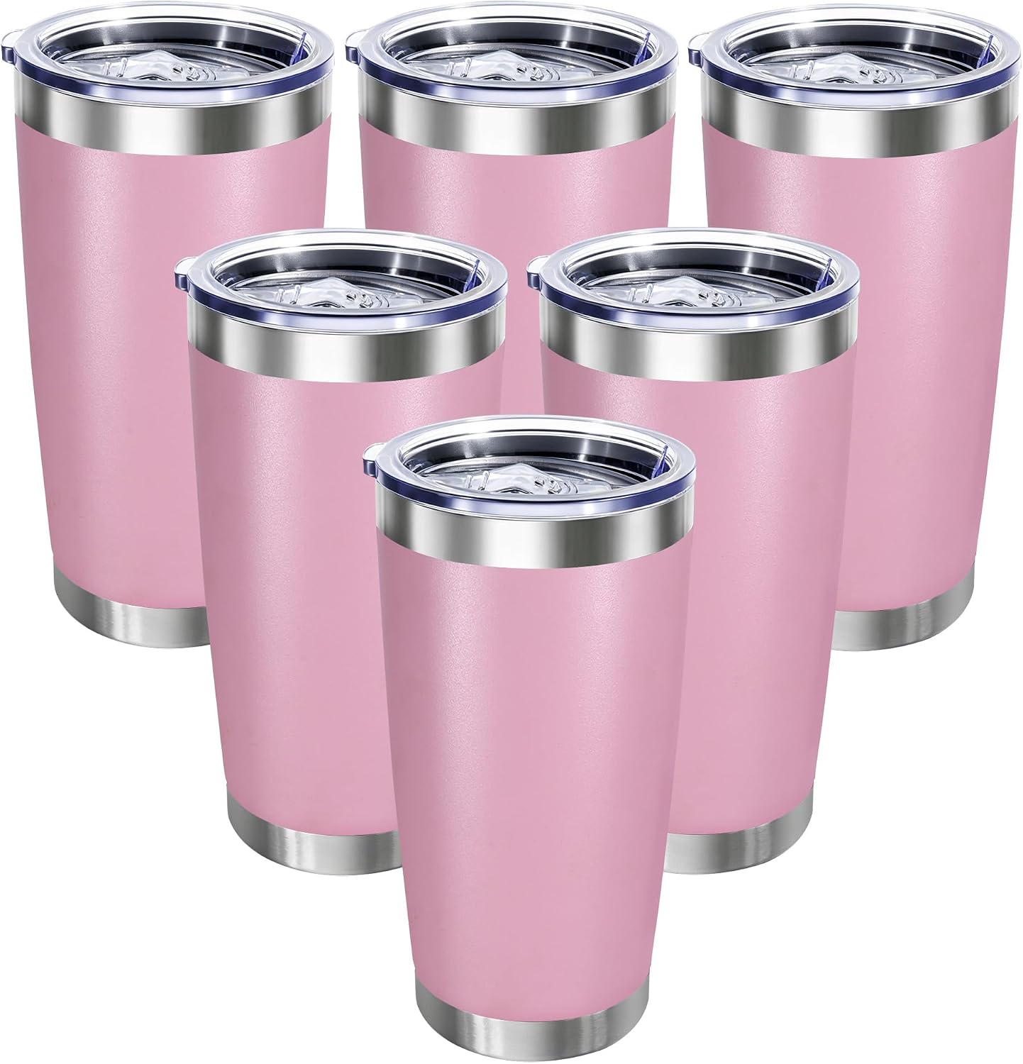 20oz Stainless Steel Tumbler with Lid, Double Wall Vacuum Insulated Powder Coated Travel Mug, Mint Green, 1 Pack