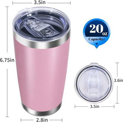20oz Stainless Steel Tumbler with Lid, Double Wall Vacuum Insulated Powder Coated Travel Mug, Mint Green, 1 Pack