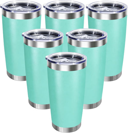20oz Stainless Steel Tumbler with Lid, Double Wall Vacuum Insulated Powder Coated Travel Mug, Mint Green, 1 Pack