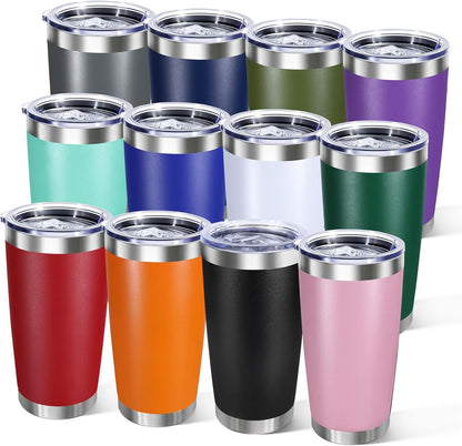 20oz Stainless Steel Tumbler with Lid, Double Wall Vacuum Insulated Powder Coated Travel Mug, Mint Green, 1 Pack